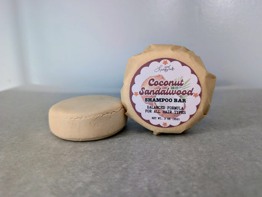 Coconut Sandalwood Shampoo Bar (with passion fruit oil)