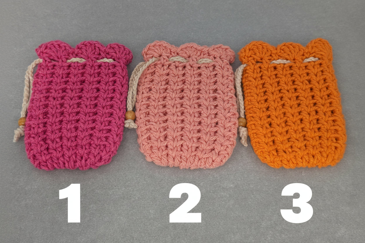 Handmade Cotton Soap Saver Bags (multiple colors available)
